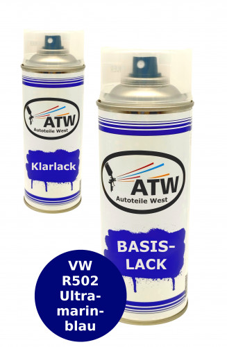 Autolack für VW R502 Ultramarinblau +400ml Klarlack Set